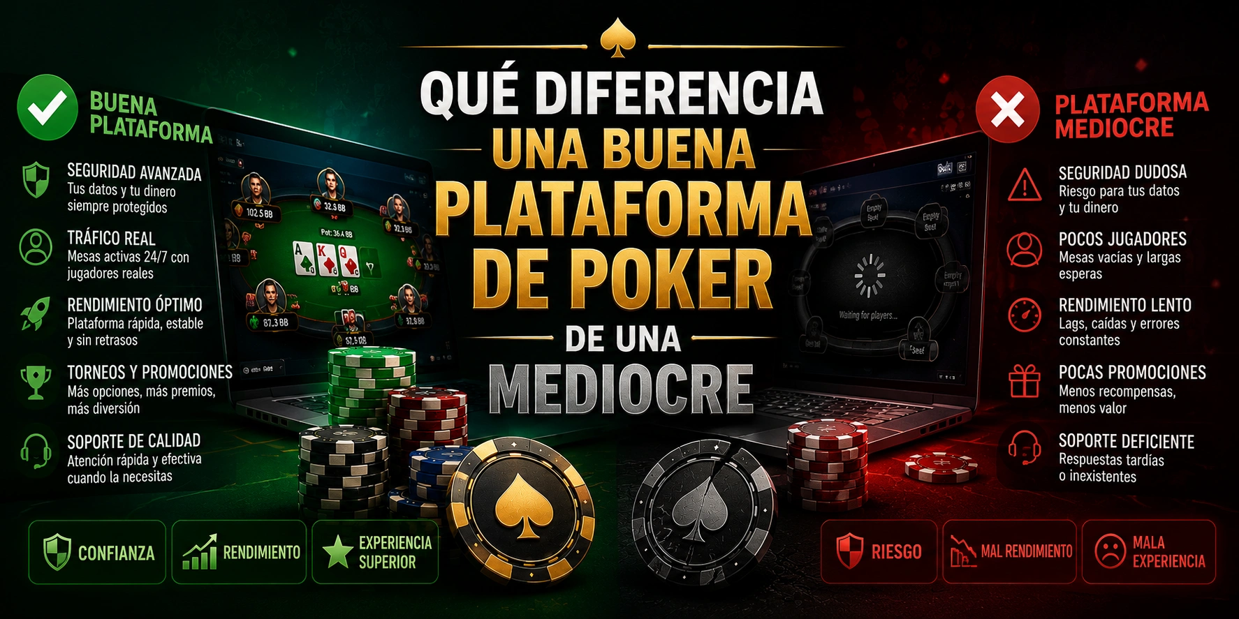 Qué Diferencia una Buena Plataforma de Poker de Una Mediocre
