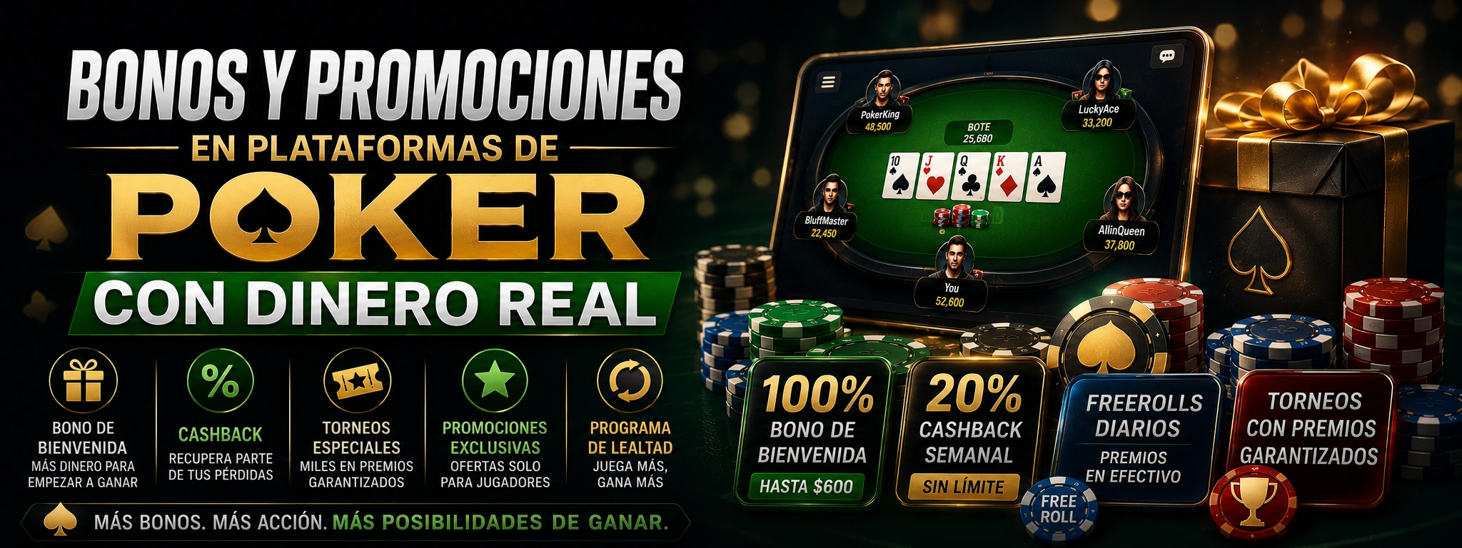 Bonos y Promociones en Plataformas de Poker con Dinero Real