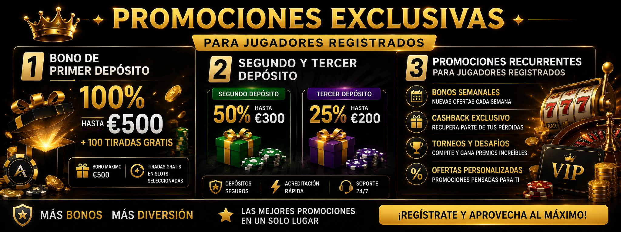 Bono de Primer Depósito | Segundo y Tercer Depósito | Promociones Recurrentes para Jugadores Registrados